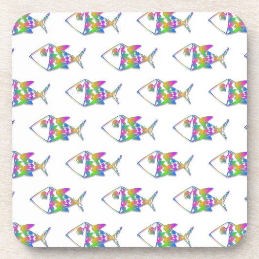 抽象芸術魚の柄 コースター (正面)