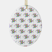 抽象芸術魚の柄 セラミックオーナメント (右)