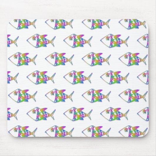 抽象芸術魚の柄 マウスパッド (正面)