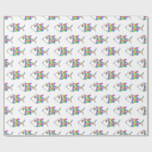 抽象芸術魚の柄 ラッピングペーパー (フラット)