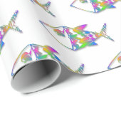 抽象芸術魚の柄 ラッピングペーパー (ロールコーナー)