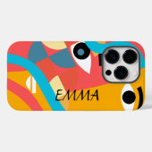 抽象芸術鮮やかなカラー顔アートiPhoneケース Case-Mate iPhoneケース (裏面 (横))