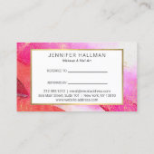抽象芸術鮮やかなピンク色の紹介 名刺 (裏面)