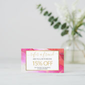 抽象芸術鮮やかなピンク色の紹介 名刺 (スタンド正面)