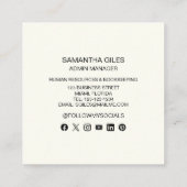 抽象芸術鮮やかなピンク色の金ゴールド絵を描 スクエア名刺 (裏面)