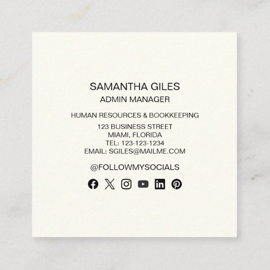 抽象芸術鮮やかなピンク色の金ゴールド絵を描 スクエア名刺 (裏面)