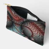 抽象芸術鮮やかなファンタジーフラクタルアートブラウンブルー アクセサリーポーチ (見開き)