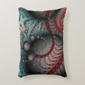 抽象芸術鮮やかなファンタジーフラクタルアートブラウンブルー アクセントクッション (正面(垂直))