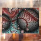 抽象芸術鮮やかなファンタジーフラクタルアートブラウンブルー ウィンドウサイン (シート2)