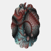 抽象芸術鮮やかなファンタジーフラクタルアートブラウンブルー オーナメントカード (右)