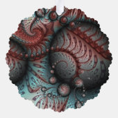 抽象芸術鮮やかなファンタジーフラクタルアートブラウンブルー オーナメントカード (裏面)