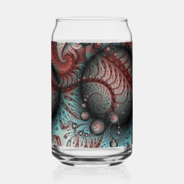 抽象芸術鮮やかなファンタジーフラクタルアートブラウンブルー ガラス缶