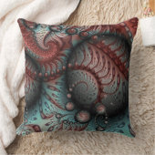 抽象芸術鮮やかなファンタジーフラクタルアートブラウンブルー クッション (ブランケット)