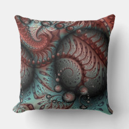 抽象芸術鮮やかなファンタジーフラクタルアートブラウンブルー クッション