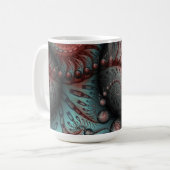 抽象芸術鮮やかなファンタジーフラクタルアートブラウンブルー コーヒーマグカップ (正面左)