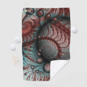 抽象芸術鮮やかなファンタジーフラクタルアートブラウンブルー ゴルフタオル (インサイチュ)