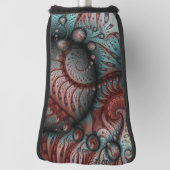 抽象芸術鮮やかなファンタジーフラクタルアートブラウンブルー ゴルフヘッドカバー (回転90)