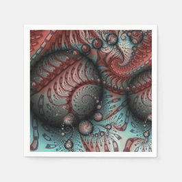 抽象芸術鮮やかなファンタジーフラクタルアートブラウンブルー スタンダードカクテルナプキン