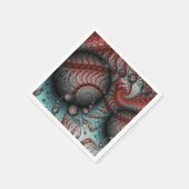 抽象芸術鮮やかなファンタジーフラクタルアートブラウンブルー スタンダードカクテルナプキン (角)