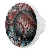 抽象芸術鮮やかなファンタジーフラクタルアートブラウンブルー セラミックノブ (右)