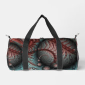 抽象芸術鮮やかなファンタジーフラクタルアートブラウンブルー ダッフルバッグ (正面)