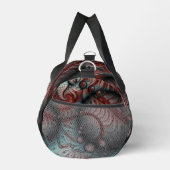 抽象芸術鮮やかなファンタジーフラクタルアートブラウンブルー ダッフルバッグ (右)