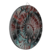 抽象芸術鮮やかなファンタジーフラクタルアートブラウンブルー ダーツボード (正面左)