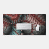 抽象芸術鮮やかなファンタジーフラクタルアートブラウンブルー デスクマット (キーボード&マウス)