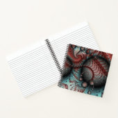 抽象芸術鮮やかなファンタジーフラクタルアートブラウンブルー ノートブック (内部)