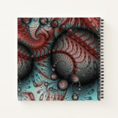 抽象芸術鮮やかなファンタジーフラクタルアートブラウンブルー ノートブック (裏面)