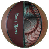 抽象芸術鮮やかなファンタジーフラクタルアートブラウンブルー バスケットボール (縦)