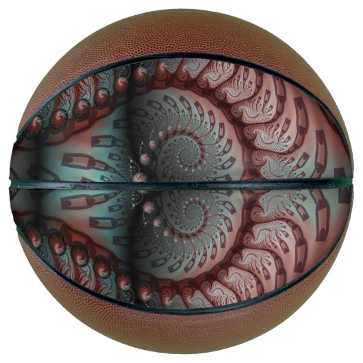 抽象芸術鮮やかなファンタジーフラクタルアートブラウンブルー バスケットボール (正面)