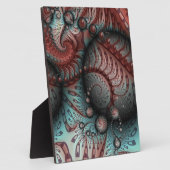 抽象芸術鮮やかなファンタジーフラクタルアートブラウンブルー フォトプラーク (側面)