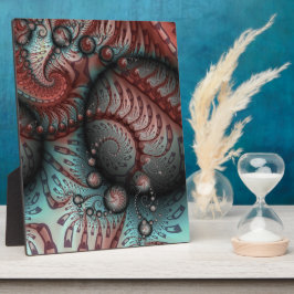 抽象芸術鮮やかなファンタジーフラクタルアートブラウンブルー フォトプラーク