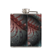 抽象芸術鮮やかなファンタジーフラクタルアートブラウンブルー フラスク (裏面)