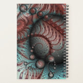 抽象芸術鮮やかなファンタジーフラクタルアートブラウンブルー プランナー手帳 (裏面)