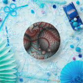 抽象芸術鮮やかなファンタジーフラクタルアートブラウンブルー ペーパーボウル (パーティー)