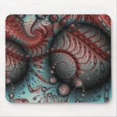 抽象芸術鮮やかなファンタジーフラクタルアートブラウンブルー マウスパッド (正面)