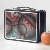 抽象芸術鮮やかなファンタジーフラクタルアートブラウンブルー メタルランチボックス (インサイチュ)