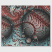 抽象芸術鮮やかなファンタジーフラクタルアートブラウンブルー ラッピングペーパー (フラット)