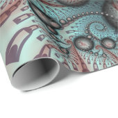 抽象芸術鮮やかなファンタジーフラクタルアートブラウンブルー ラッピングペーパー (ロールコーナー)