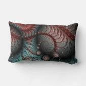抽象芸術鮮やかなファンタジーフラクタルアートブラウンブルー ランバークッション (裏面)