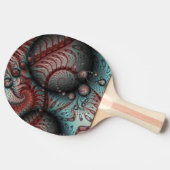 抽象芸術鮮やかなファンタジーフラクタルアートブラウンブルー 卓球ラケット (横)