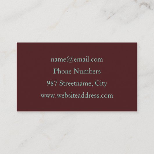 抽象芸術鮮やかなファンタジーフラクタルアートブラウンブルー 名刺 (裏面)