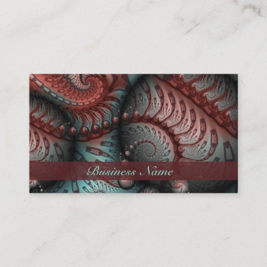 抽象芸術鮮やかなファンタジーフラクタルアートブラウンブルー 名刺 (正面)
