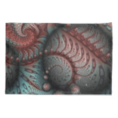 抽象芸術鮮やかなファンタジーフラクタルアートブラウンブルー 枕カバー (裏面)