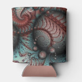 抽象芸術鮮やかなファンタジーフラクタルアートブラウンブルー 缶クーラー (裏面)