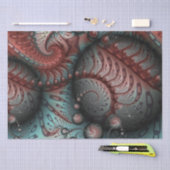 抽象芸術鮮やかなファンタジーフラクタルアートブラウンブルー 薄葉紙 (クラフト)