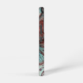 抽象芸術鮮やかなファンタジーフラクタルアートブラウンブルー SAMSUNG GALAXYケース (右側面)