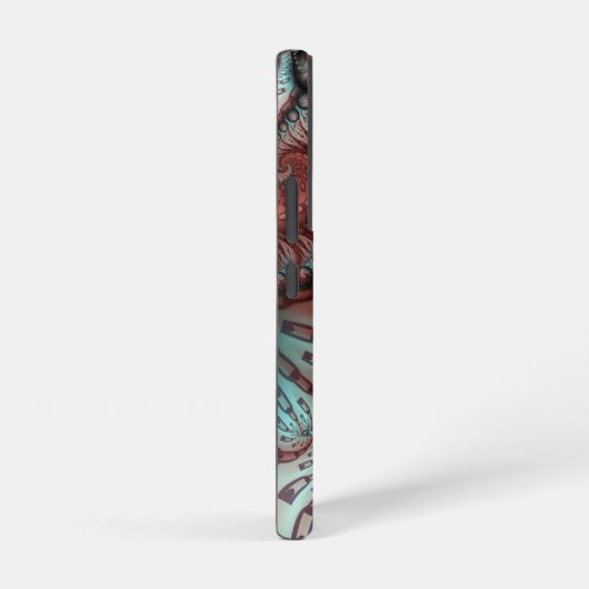 抽象芸術鮮やかなファンタジーフラクタルアートブラウンブルー SAMSUNG GALAXYケース (右側面)